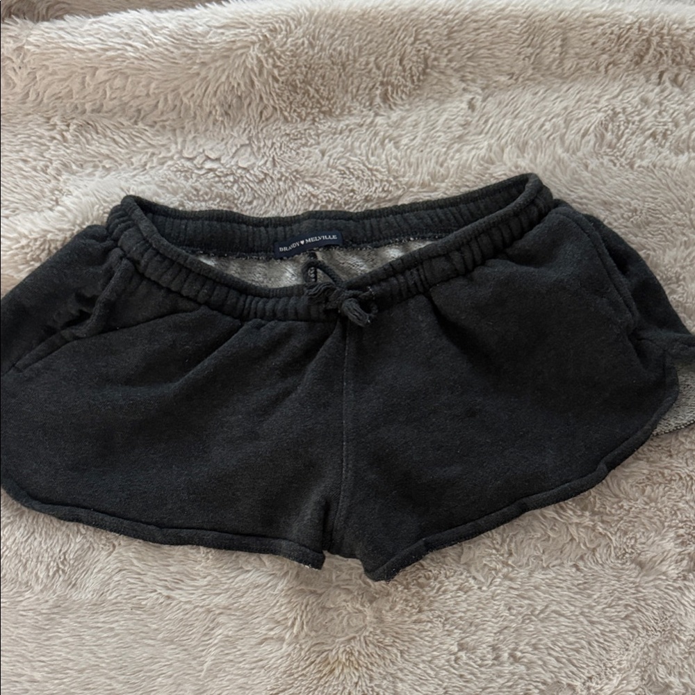 Brandy Melville Black Athletic Shorts with Curved Hem